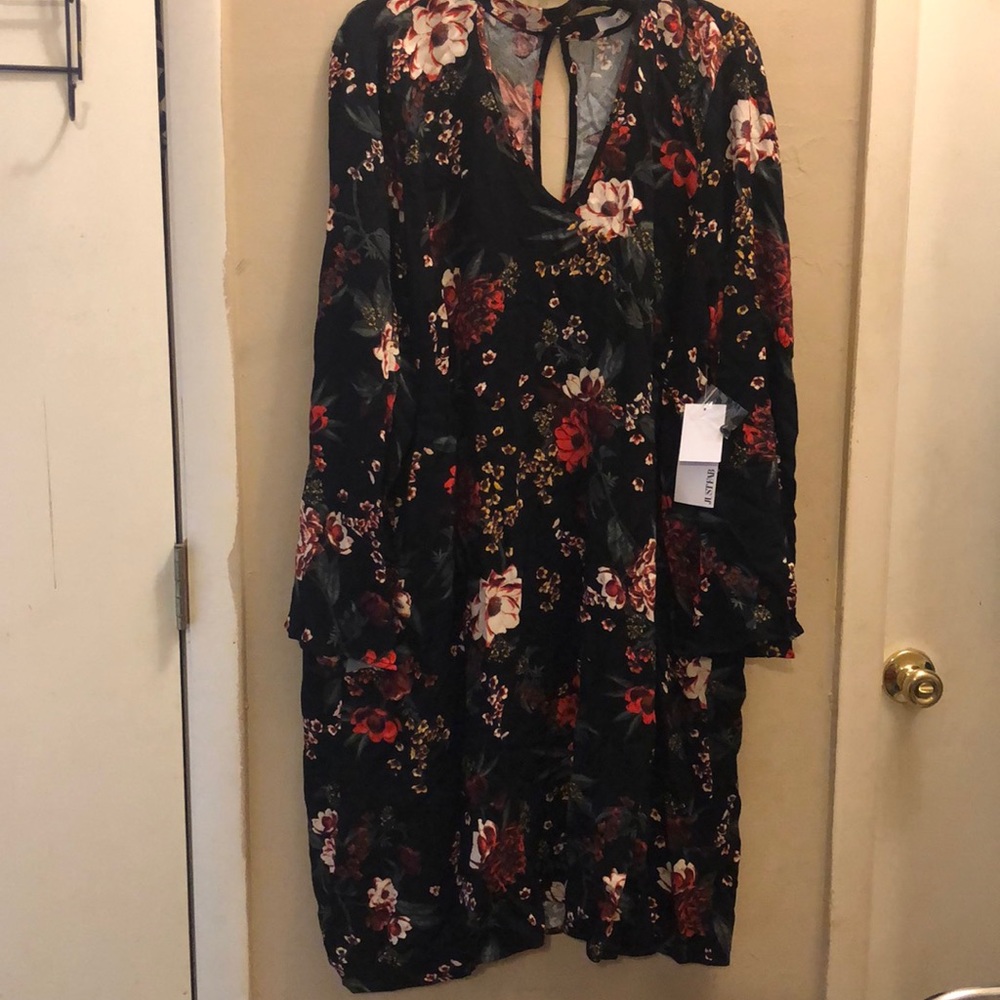 Floral cut out dress